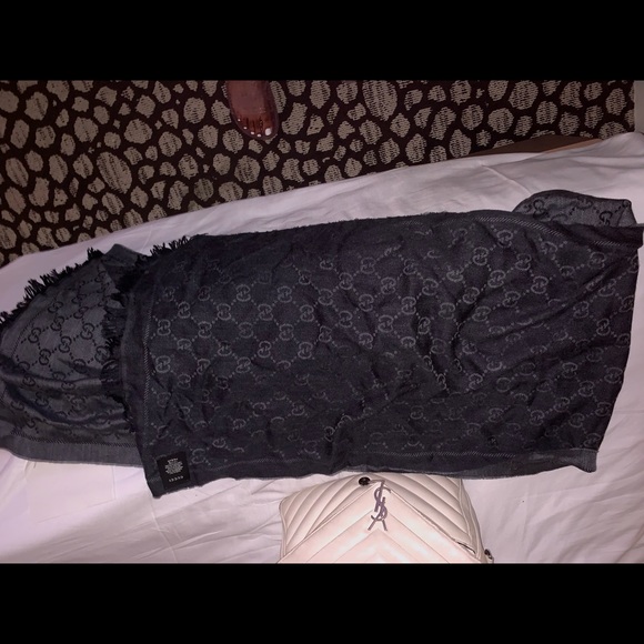 Fringed Wool Jacquard Gucci scarf - Picture 2 of 7